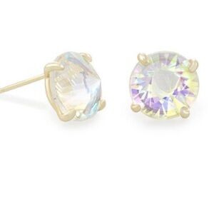 Kendra Scott Jolie Earrings&necklace -Iridescent Glass, silver metal- brand new!